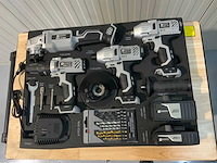 Stahlgruppe - powertool set, schroefmachine, boormachine, slagmoersleutel, haakse slijper, 2 accu’s - afbeelding 3 van  5