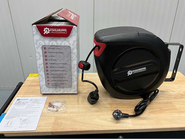 Stahlgruppe - sgkt20m - snoerhaspel 20m verlengkabel - automatisch oprolsysteem - afbeelding 1 van  4