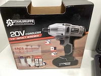 Stahlgruppe 20v accu slagmoersleutel - incl. 2x 20v accu + acculader + krachtdoppen in koffer - afbeelding 9 van  10