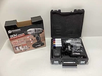 Stahlgruppe 20v accu slagmoersleutel - incl. 2x 20v accu + acculader + krachtdoppen in koffer