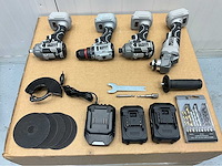 Stahlgruppe powertool set - schroefmachine - boormachine - slagmoersleutel - haakse slijper - 2 accu’s - afbeelding 1 van  15