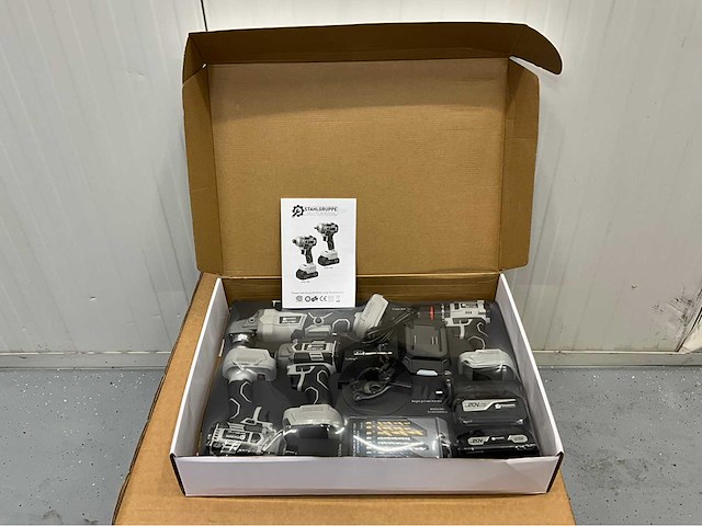 Stahlgruppe powertool set - schroefmachine - boormachine - slagmoersleutel - haakse slijper - 2 accu’s - afbeelding 9 van  15