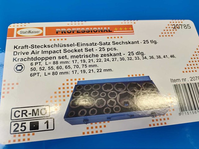 Stahlkaiser - 20785 - krachtdoppenset 17-75mm 25-delig - afbeelding 2 van  3