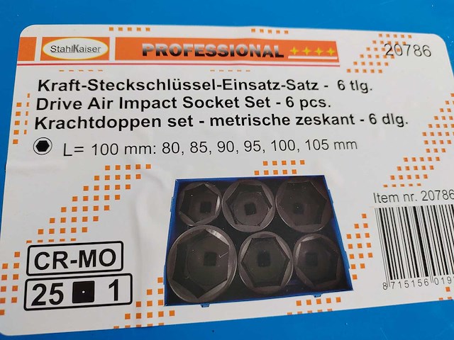 Stahlkaiser - 20786 - krachtdoppenset 80-105mm 6-delig - afbeelding 5 van  5