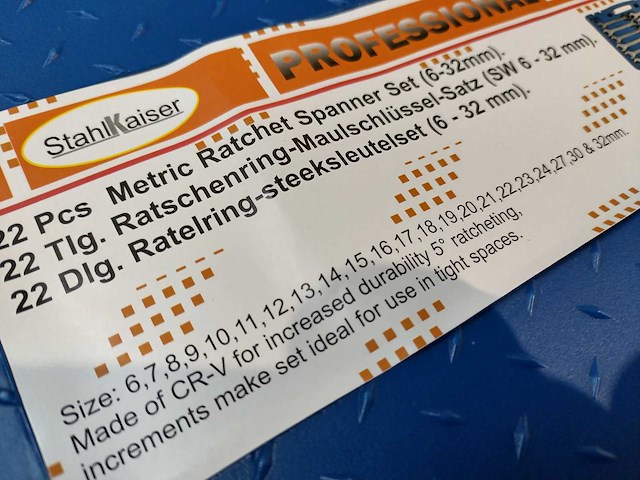 Stahlkaiser - steek- en ringratelset 22 dlg - afbeelding 7 van  7