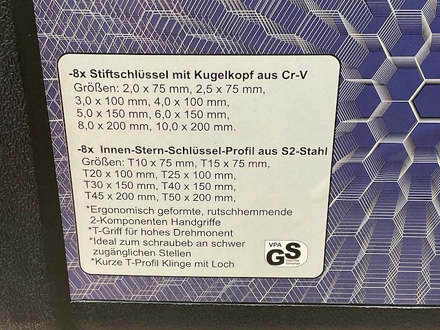Stahlkaiser - stiftsleutelset 16-delig - afbeelding 2 van  10