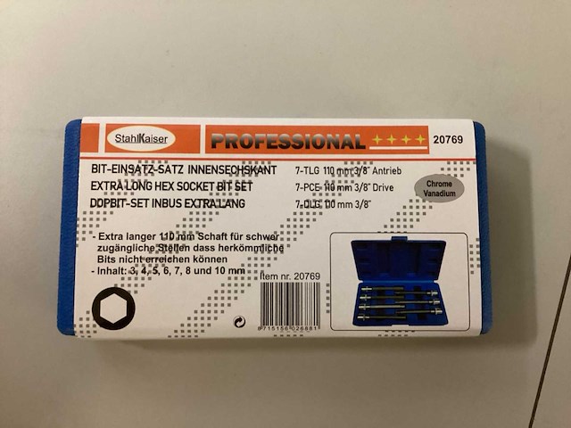 Stahlkaiser dopbit-set inbus extra lang 7 delig - afbeelding 4 van  4