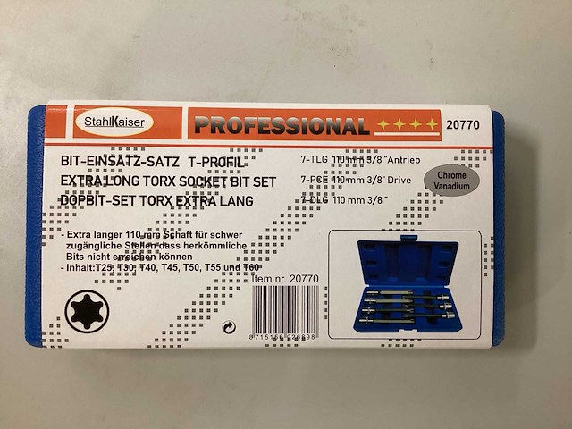 Stahlkaiser dopbit-set torx extra lang 7 delig - afbeelding 6 van  6