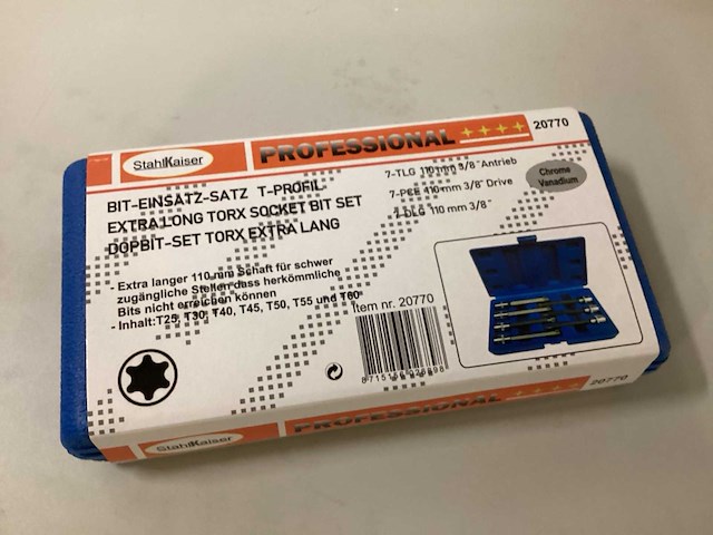 Stahlkaiser dopbit-set torx extra lang 7 delig - afbeelding 1 van  6