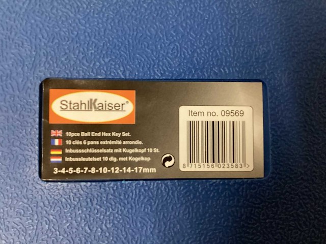Stahlkaiser inbus sleutelset 10 delig - afbeelding 3 van  3