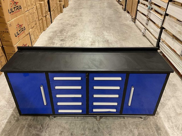 Stahlworks 10 lades 2 deuren blauw gereedschapswagen - afbeelding 6 van  22