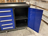 Stahlworks 10 lades 2 deuren blauw gereedschapswagen - afbeelding 3 van  14