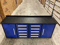Stahlworks 10 lades 2 deuren blauw gereedschapswagen - afbeelding 4 van  14