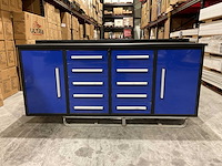 Stahlworks 10 lades 2 deuren blauw gereedschapswagen - afbeelding 1 van  14