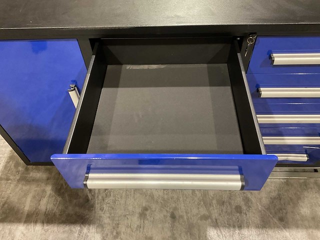 Stahlworks 10 lades 2 deuren blauw gereedschapswagen - afbeelding 10 van  12