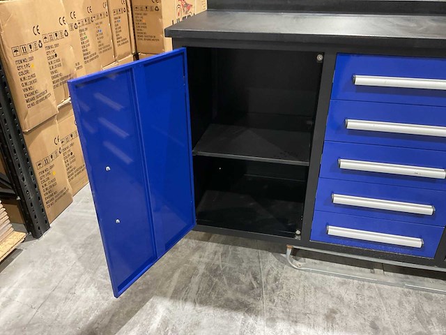 Stahlworks 10 lades 2 deuren blauw gereedschapswagen - afbeelding 7 van  16