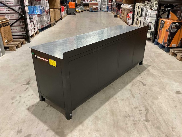 Stahlworks 4 laden, 4 kastdeuren / in hoogte verstelbaar zwarte werkbank - afbeelding 8 van  10