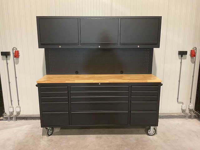 Stahlworks deluxe black 72 inch high 15 laden werkbank - afbeelding 10 van  14