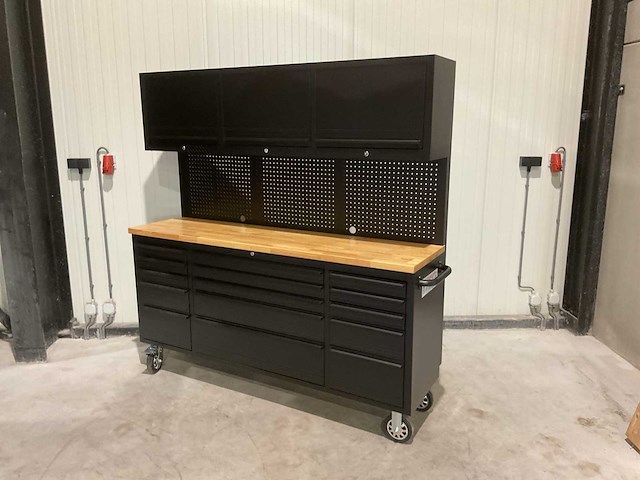 Stahlworks deluxe black 72 inch high 15 laden werkbank - afbeelding 1 van  13