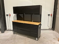 Stahlworks deluxe black 72 inch high 15 laden werkbank - afbeelding 1 van  14