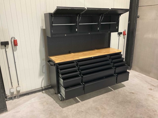 Stahlworks deluxe black 72 inch high 15 laden werkbank - afbeelding 9 van  14