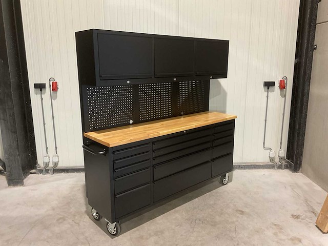 Stahlworks deluxe black 72 inch high 15 laden werkbank - afbeelding 11 van  14