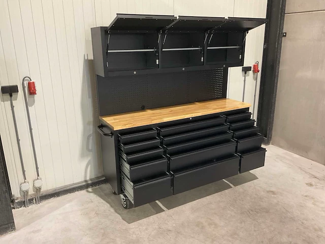 Stahlworks deluxe black 72 inch high 15 laden werkbank - afbeelding 13 van  14