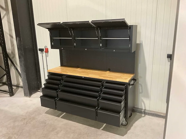 Stahlworks deluxe black 72 inch high 15 laden werkbank - afbeelding 14 van  14