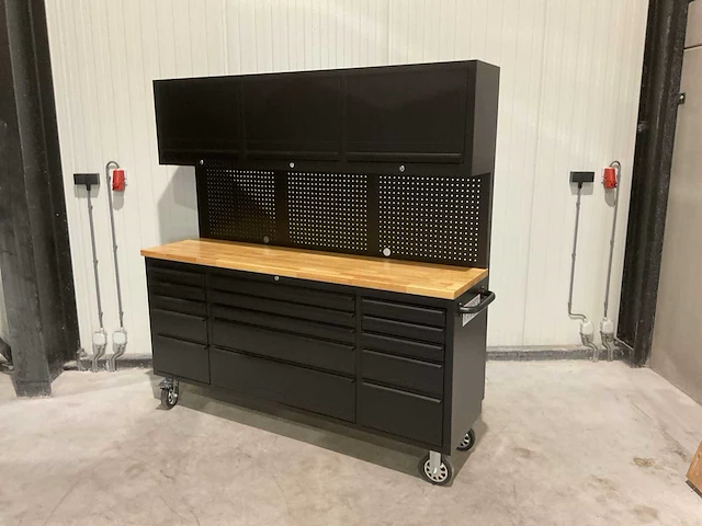 Stahlworks deluxe black 72 inch high 15 laden werkbank - afbeelding 1 van  14