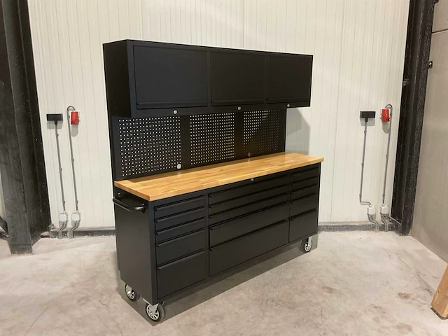 Stahlworks deluxe black 72 inch high 15 laden werkbank - afbeelding 11 van  14
