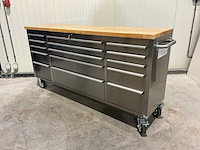 Stahlworks deluxe rvs 72 inch 15 laden werkbank