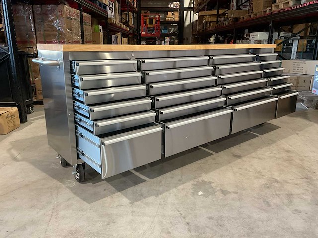 Stahlworks deluxe rvs 96 inch 24 laden werkbank - afbeelding 10 van  12