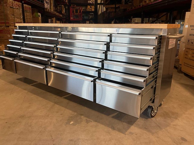 Stahlworks deluxe rvs 96 inch 24 laden werkbank - afbeelding 1 van  16