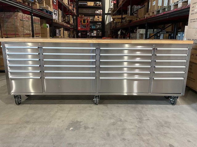 Stahlworks deluxe rvs 96 inch 24 laden werkbank - afbeelding 12 van  16