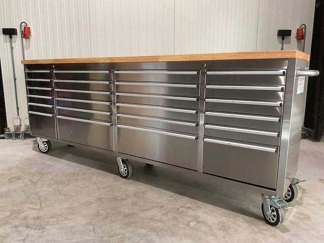 Stahlworks deluxe rvs 96 inch 24 laden werkbank - afbeelding 1 van  12