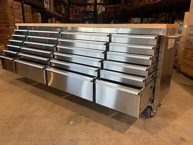 Stahlworks deluxe rvs 96 inch 24 laden werkbank - afbeelding 2 van  16