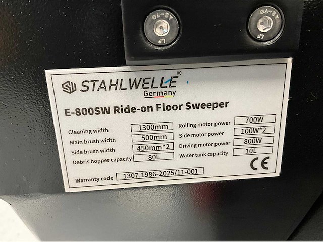 Stahlwulle - e-800sw - opzit veegmachine - veegbreedte: 1250 mm - afbeelding 22 van  22