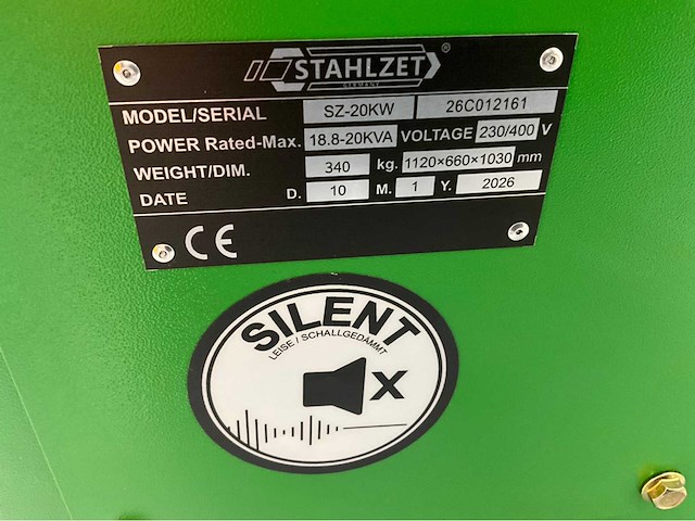 Stahlzet sz-20kw - luchtgekoelde stille tweecilinder dieselgenerator - 2026 - afbeelding 22 van  22