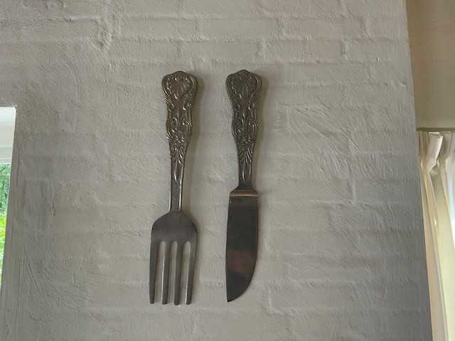 Stalen bestek wanddecoratie - afbeelding 4 van  5