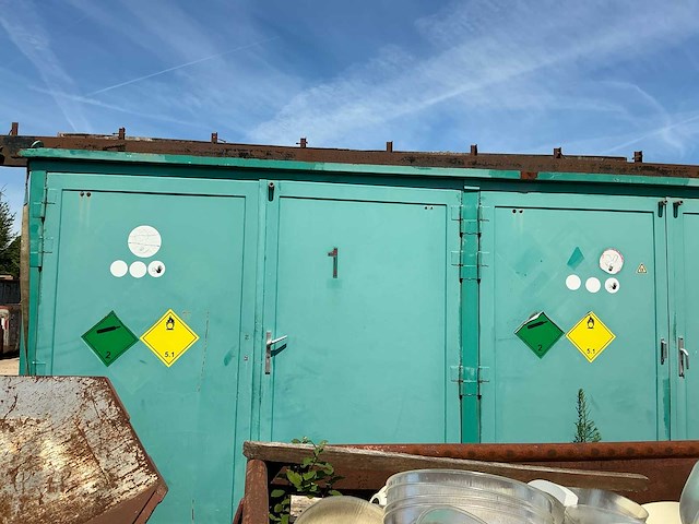 Stalen chemische opslagcontainer / milieucontainer met lekbak - afbeelding 7 van  17