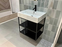 Stalen frame mat zwart - badmeubelset 60 cm