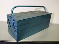 Stalen gereedschapskist blauw groot