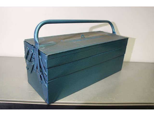 Stalen gereedschapskist blauw groot - afbeelding 2 van  9