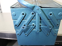 Stalen gereedschapskist blauw groot - afbeelding 5 van  9