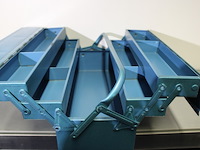 Stalen gereedschapskist blauw groot - afbeelding 7 van  9