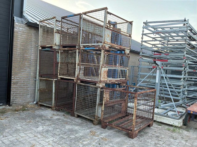 Stalen gitterbox met voorklep (10x) - afbeelding 1 van  5