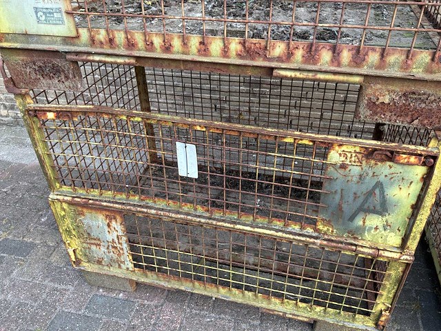 Stalen gitterbox met voorklep (4x) - afbeelding 4 van  5