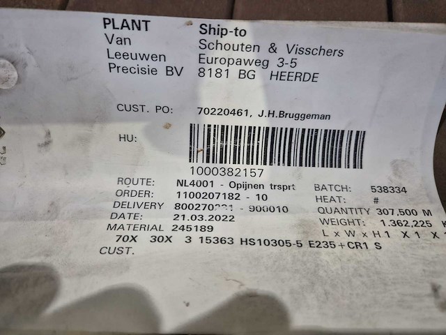 Stalen kokerprofielen (e235) - 2 bundel - afbeelding 5 van  6