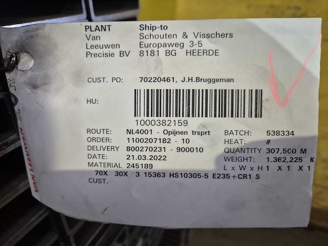 Stalen kokerprofielen e235 - 2 bundels - afbeelding 5 van  5