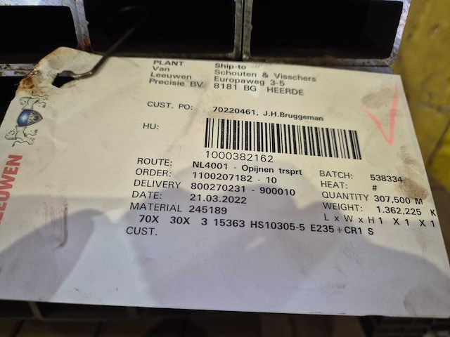 Stalen kokerprofielen (e235) 1 bundel - afbeelding 6 van  6